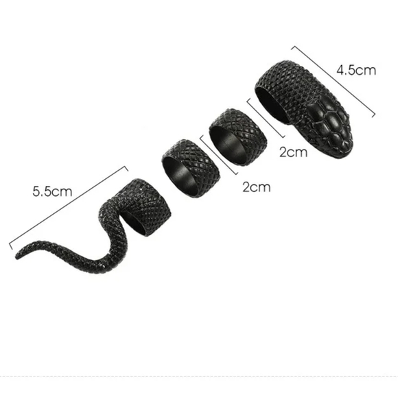 Black Snake rings set - Picture 3 of 3